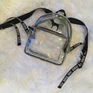 PINK MINI CLEAR SPARKLE BACKPACK